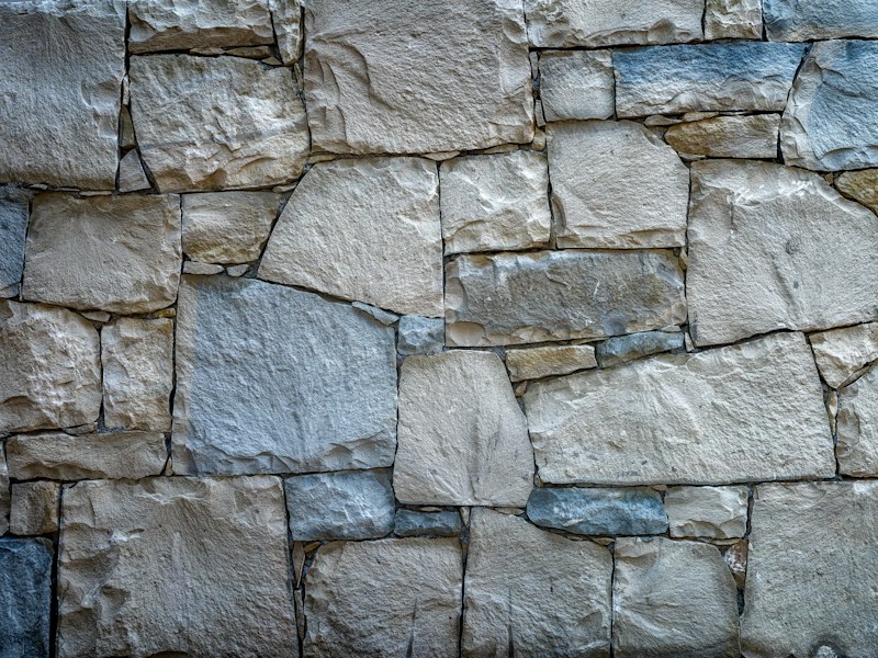Natural stone wall cladding and a stone reception counter